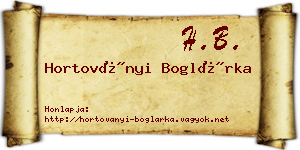 Hortoványi Boglárka névjegykártya
